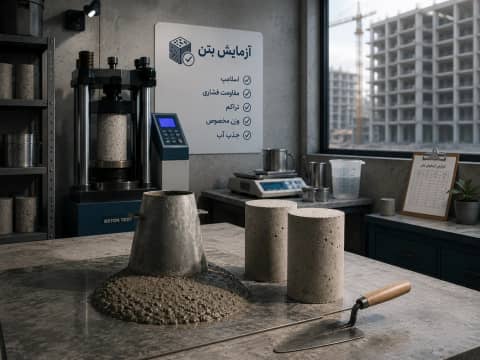 آزمایش بتن و میلگرد